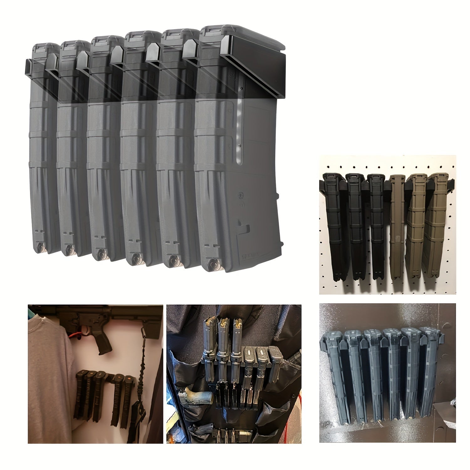 6 Slots Heavy Duty Wall Hanging Storage Rack