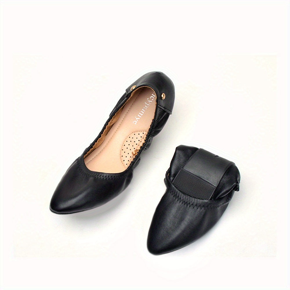 Women's Soft Sole Ballet Flats Foldable Pointed Toe Shoes
