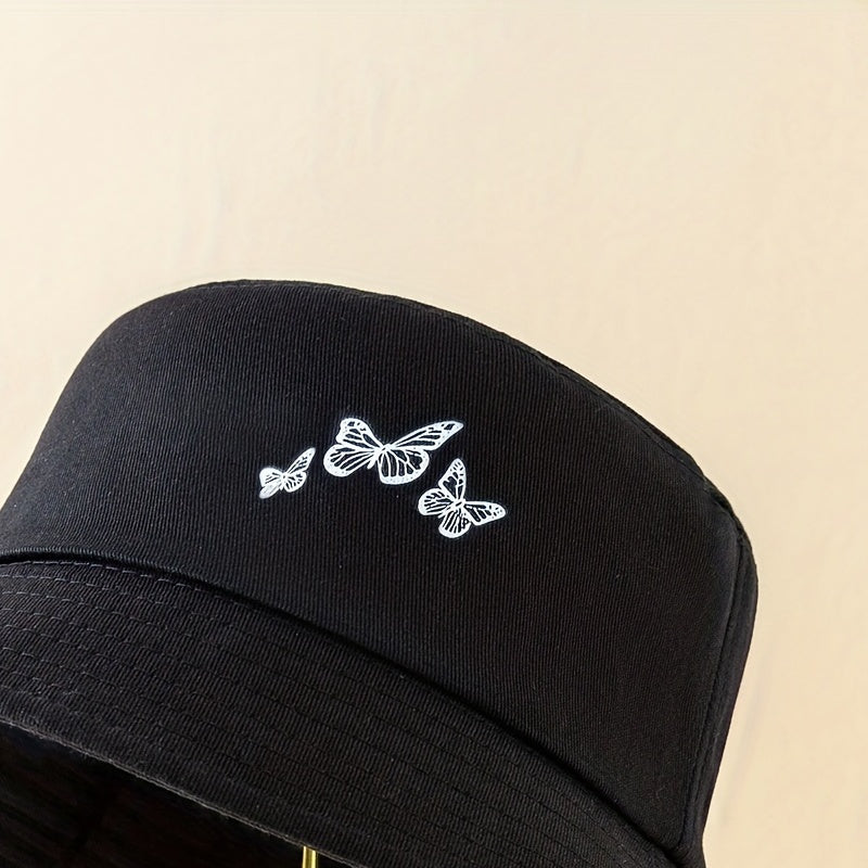 Men's Butterfly Print Bucket Hat Sun Hat for Outings