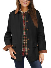 Button Front Jacket Collar Outerwear Spring Fall Women's Clothing