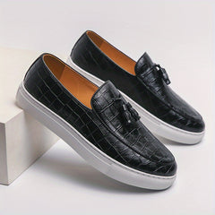 Women's Tassel Loafers Plaid Slip On Shoes Comfortable Walking Shoes