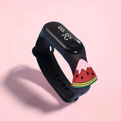 3pcs Fruit Collection Digital Watch Set for Men and Women