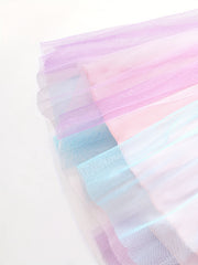 Toddler Girls Ruffle Trim Cartoon Unicorn Dress