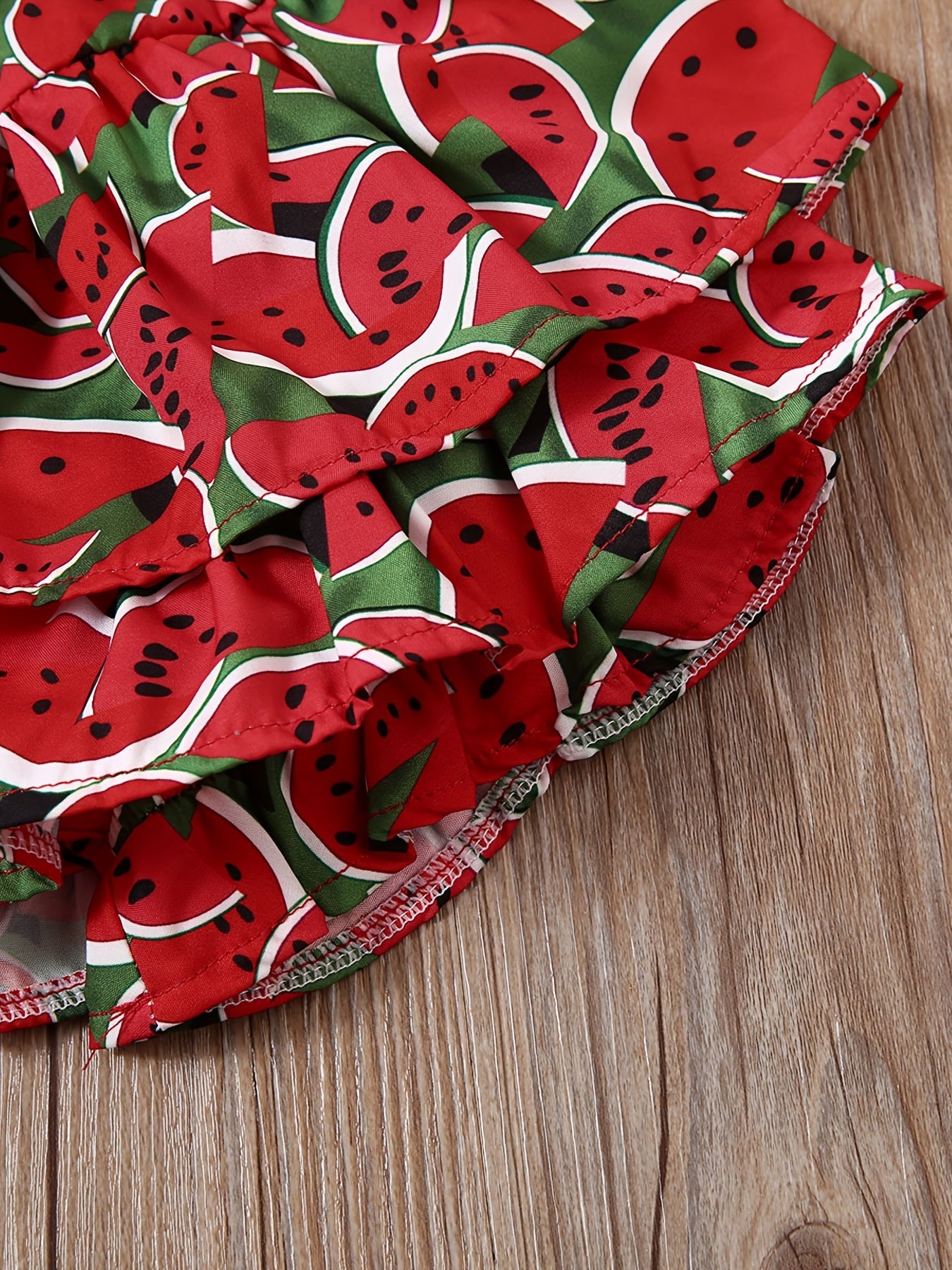 Cute Watermelon Off Shoulder Top & Skort Set with Headband