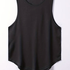 Men's Tank Top Solid Stretch Crew Neck Sleeveless Sports Top