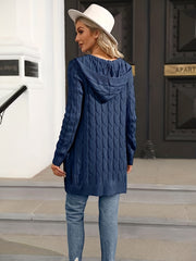 Chunky Knit Hooded Cardigan Vintage Sweater