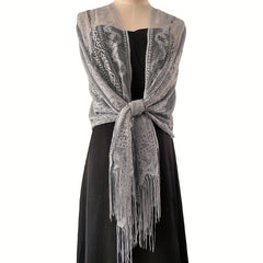 Floral Lace Scarf Tassels Shawl Bridesmaid Cover Up Wraps