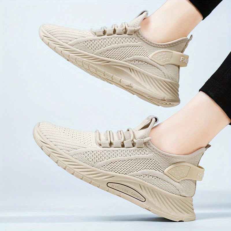 Women's Breathable Woven Sneakers Lace Up Outdoor Shoes Lightweight Mesh Sport