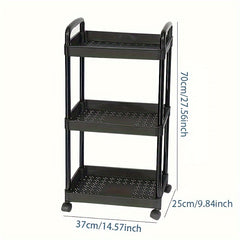 Kitchen Utility Cart with Wheels Plastic Storage Cart