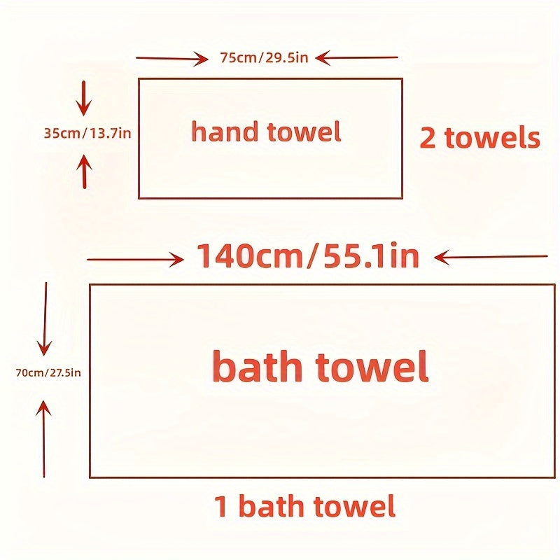 3pcs High Density Coral Fleece Towel Set Soft & Absorbent