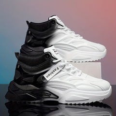 Men's Lace up Gradient Skate Shoes High Top