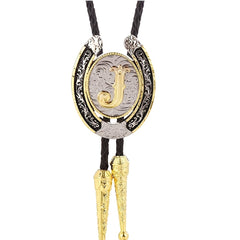 Round Natural J Bolo Tie Western Cowboy Shirt Accessory