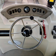 Stainless Steel 5 Spoke Steering Wheel with Knob - Boat Marine Accessories