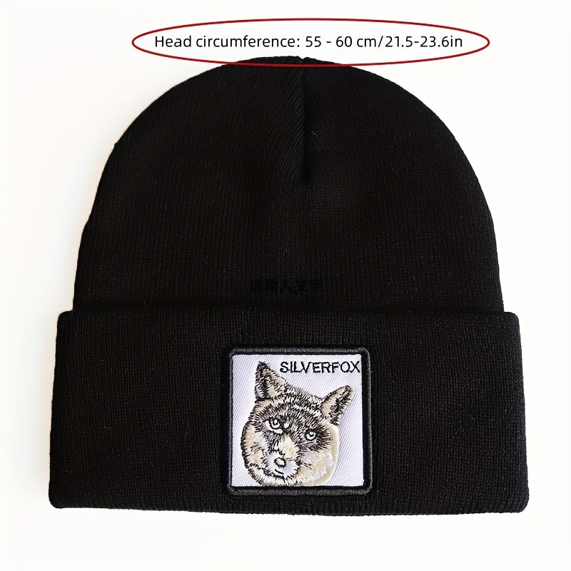 Knitted Brimless Hat Embroidered Beanie