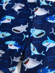 Boys Shark Tee & Shorts Set for Summer Swim
