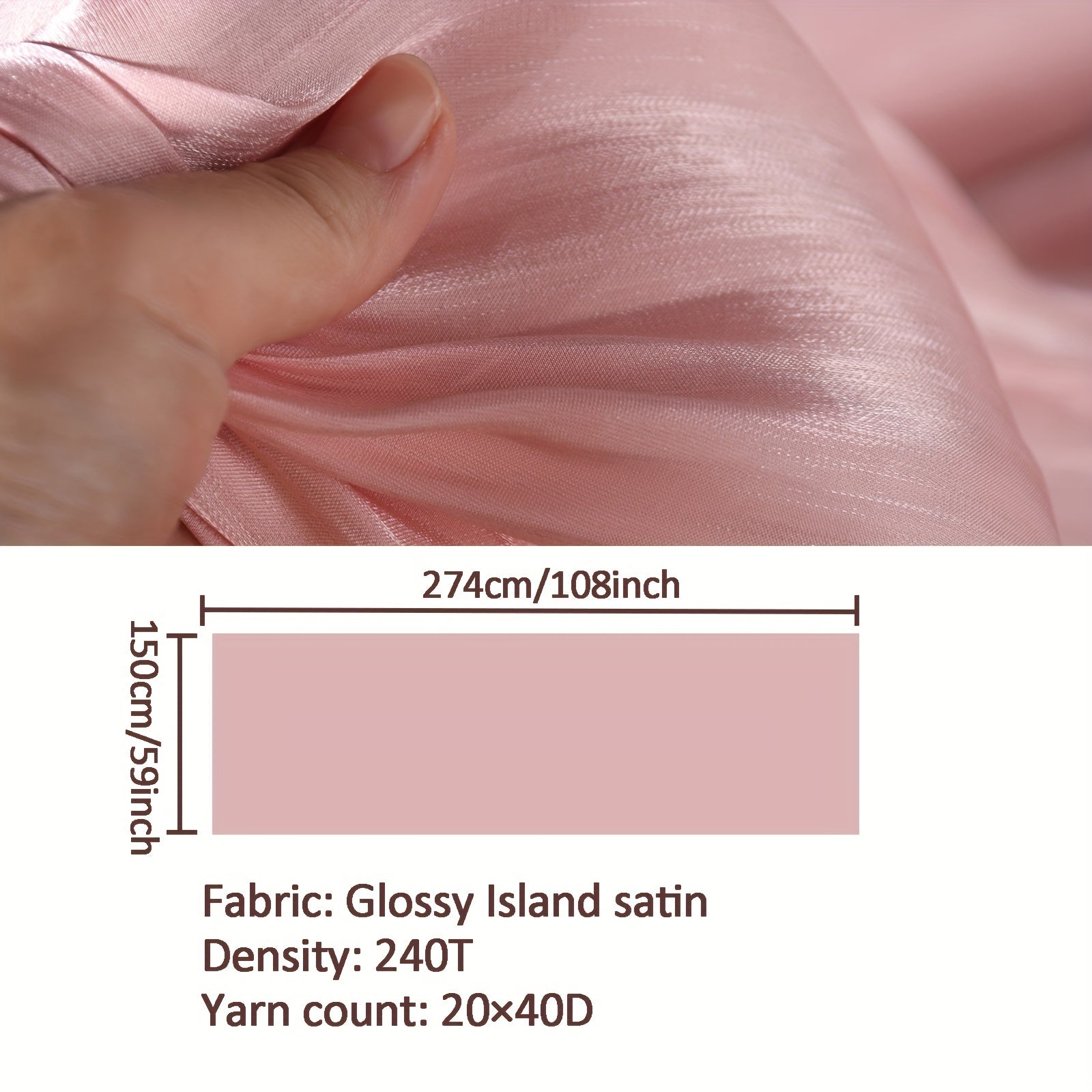 Satin Gradient Fabric Smooth DIY Dress Shirt Tablecloth 0.91m x 2.74m