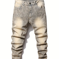 Men's Slim Fit Biker Jeans Distressed Stretch Denim Pants