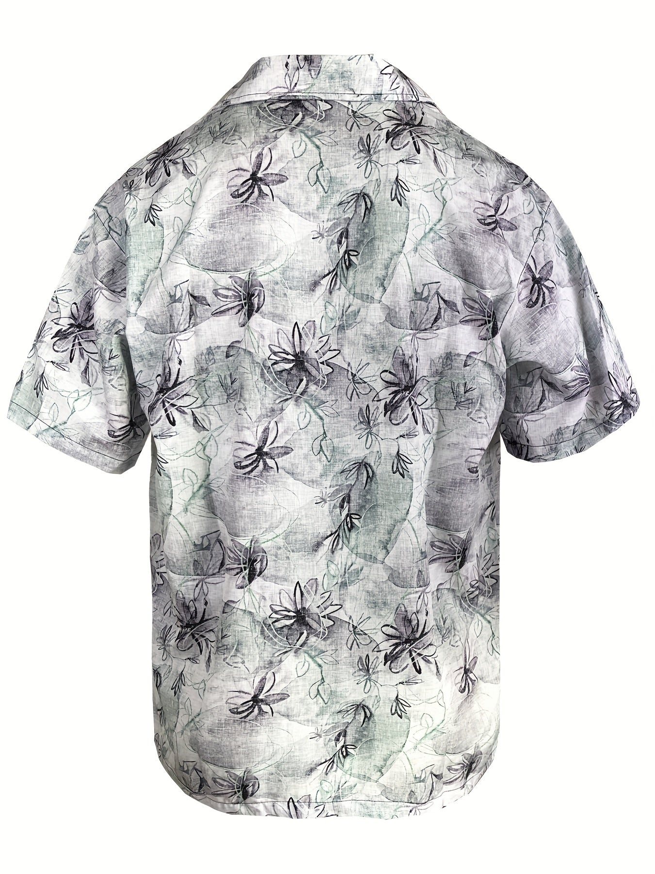 Flower Print Men s Casual Short Sleeve Hawaiian Shirt With Chest Pocket