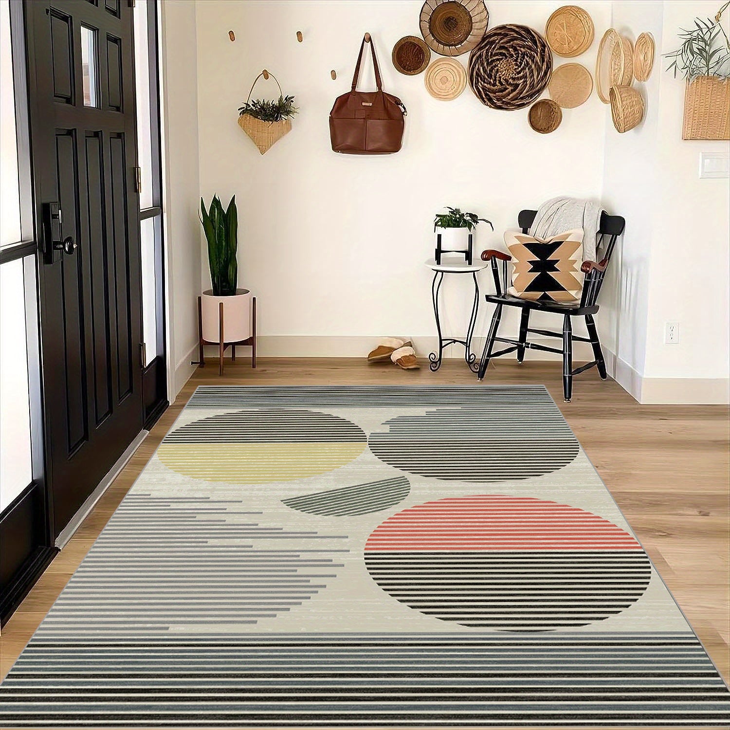 Cashmere Geometric Line Carpet Soft Non-Slip Modern Home Decoration
