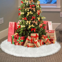 Faux Fur Christmas Tree Skirt for Merry Christmas Party Decorations