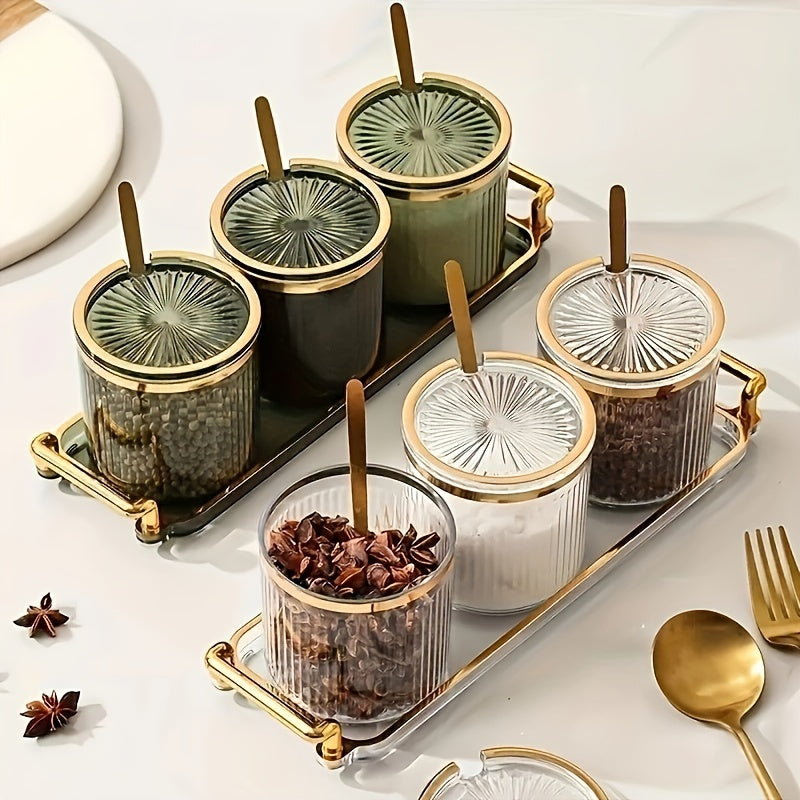 Transparent Nut Jar With Lid Fruit Bowl With Tray