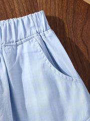 Boys Casual Elastic Waist Shorts with Pockets
