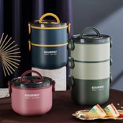 Stainless Steel Insulated Bento Box 3 Tier Lunch Box Leak Proof Salad Snack Box