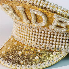 Bride Hat Faux Pearl Sequin Decor for Bachelorette Parties