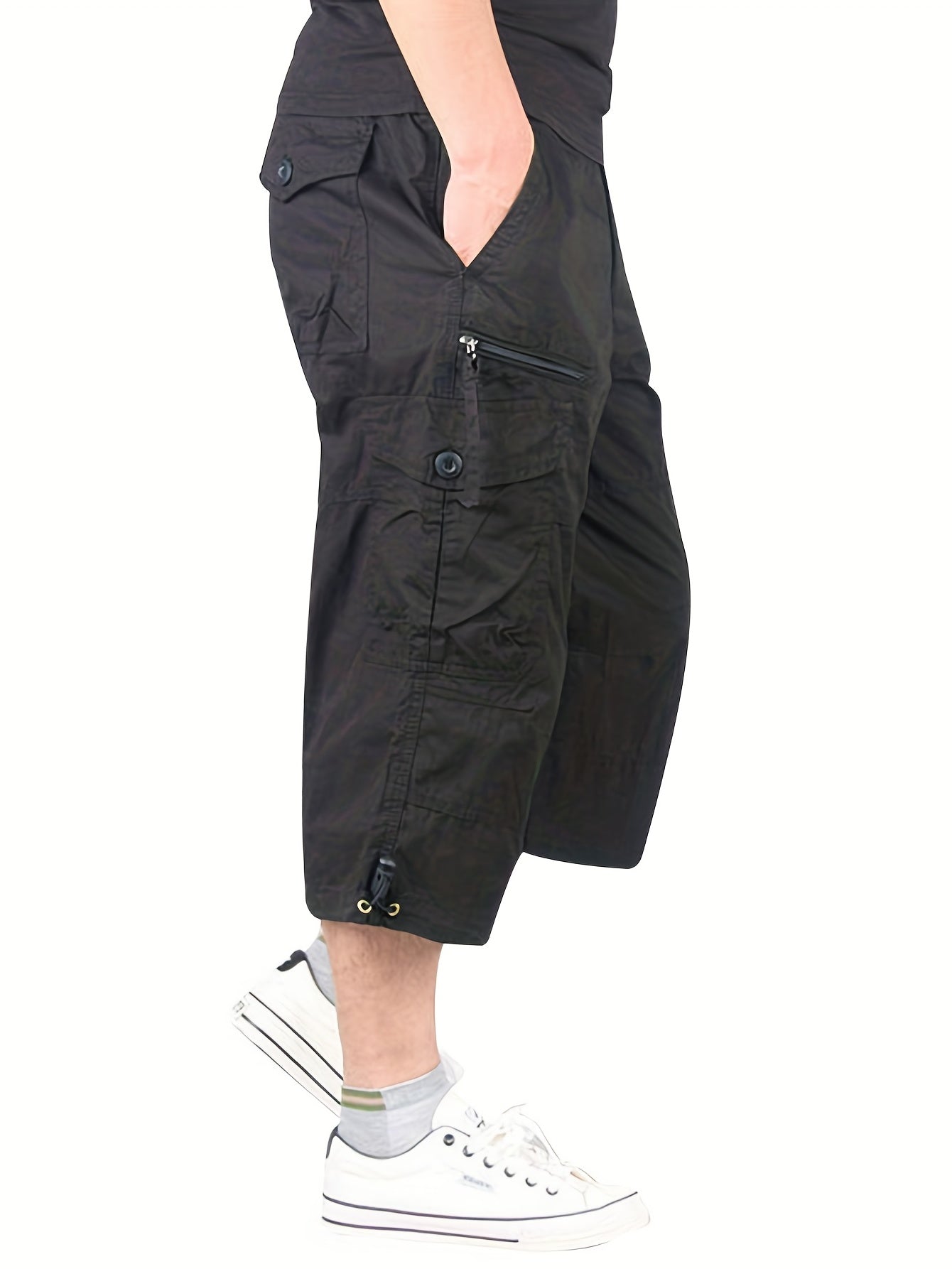 Men's Relaxed Fit Cargo Pants with Zip Pockets