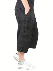 Men's Relaxed Fit Cargo Pants with Zip Pockets