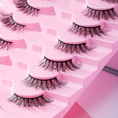 7 Pairs Natural 5D Curly Half Eyelashes 14mm - Lengthening & Thickening