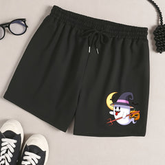 Halloween Lounge Shorts Women's Witch Hat Ghost Pumpkin