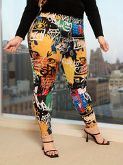 Graffiti Print Skinny Leggings