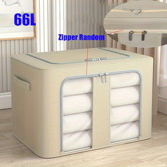 Wardrobe Storage Box Oxford Cloth Foldable Storage Box With Metal Rack