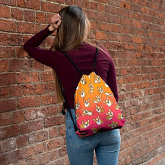 Animal Drawstring Bag Oxford Cloth Digital Print Backpack