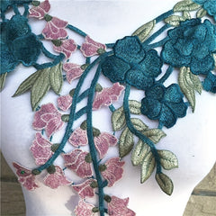 Embroidered Fabric Flower Venise Lace Sewing Applique Lace Collar