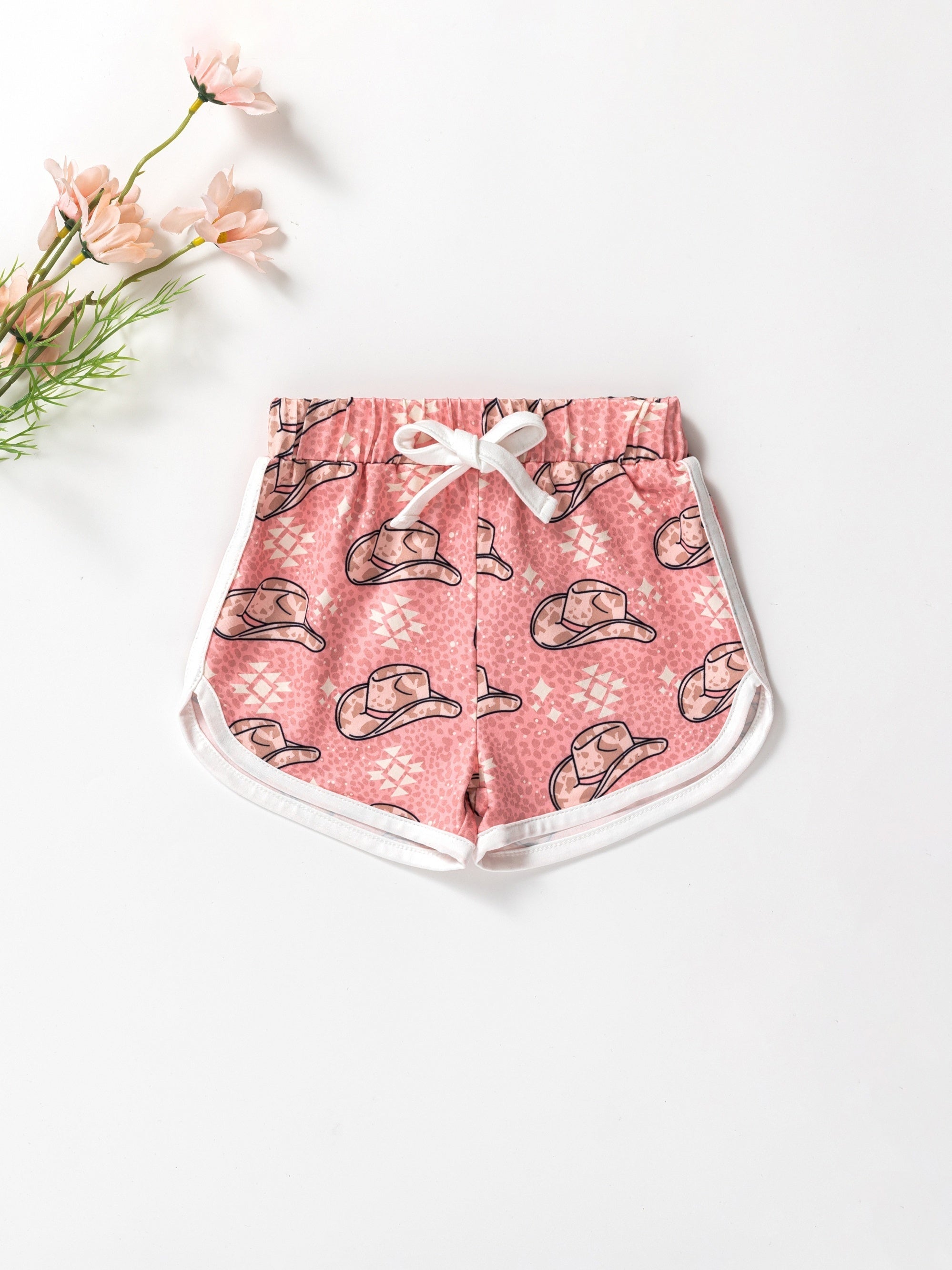 Baby Girls Hat & Graphic Print Shorts Set for Summer