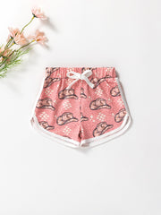 Baby Girls Hat & Graphic Print Shorts Set for Summer