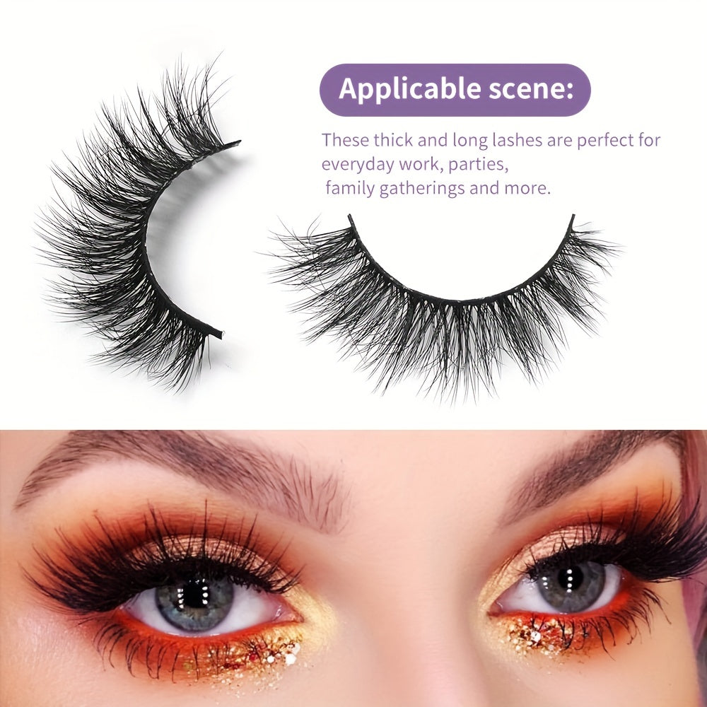 7 Pairs 3D Faux Mink Hair False Eyelashes Wispy Fluffy Extension