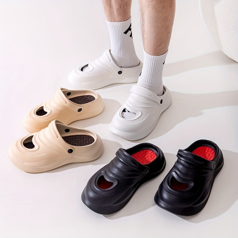 Men's Closed Toe Slip On Platform Clogs Sandals