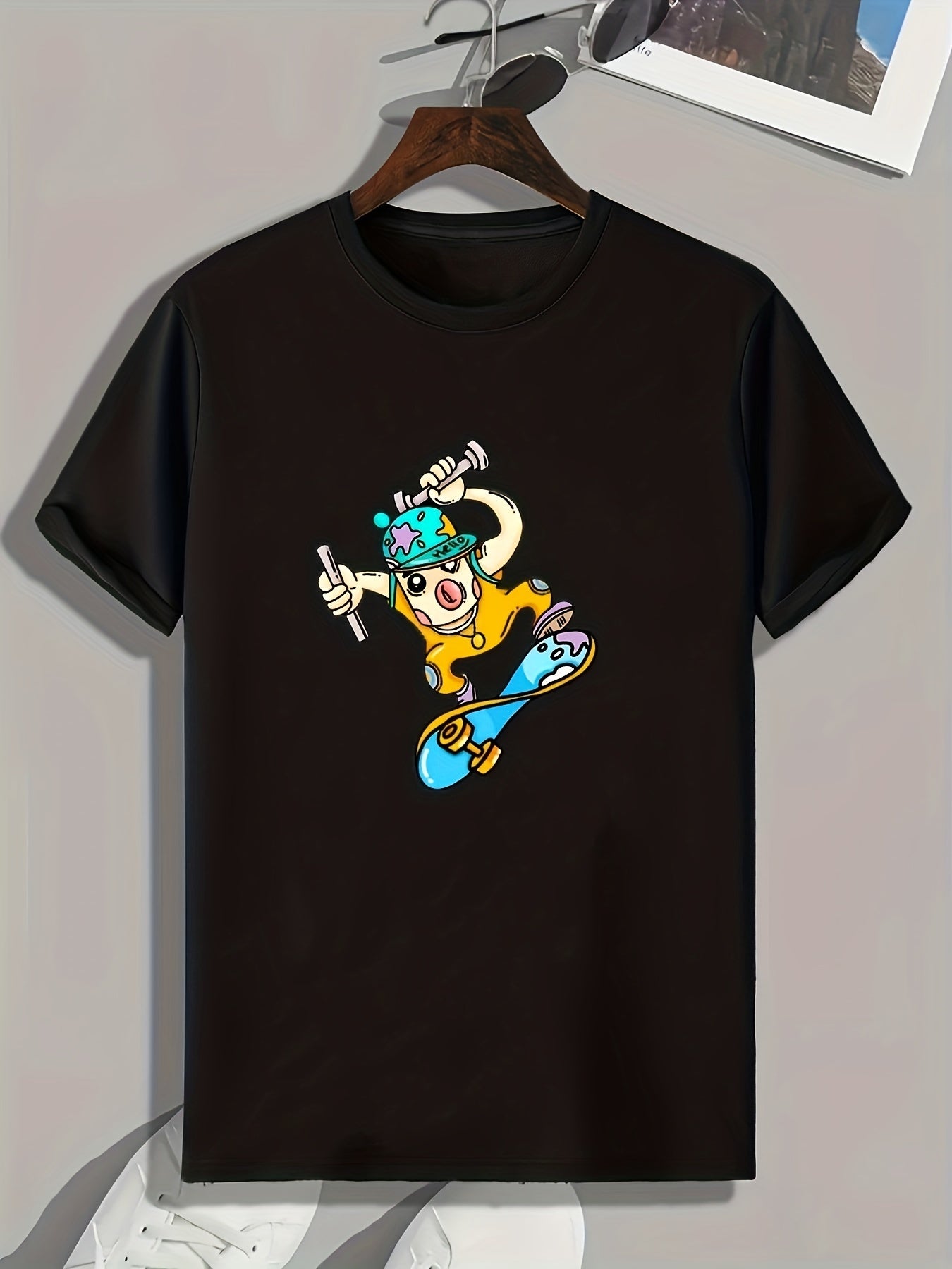 Skateboarding Print Men's Graphic T shirt Casual Summer Tee