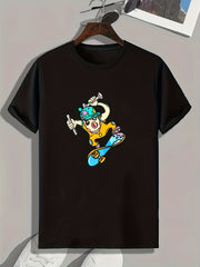 Skateboarding Print Men's Graphic T shirt Casual Summer Tee