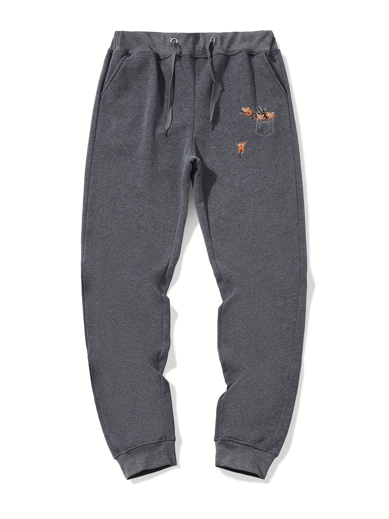 Raccoon In The Pocket Drawstring Joggers Men's Sweatpants