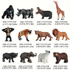 12pcs Wildlife Action Dolls Set Animal Figures Party Favors & Educational Mo