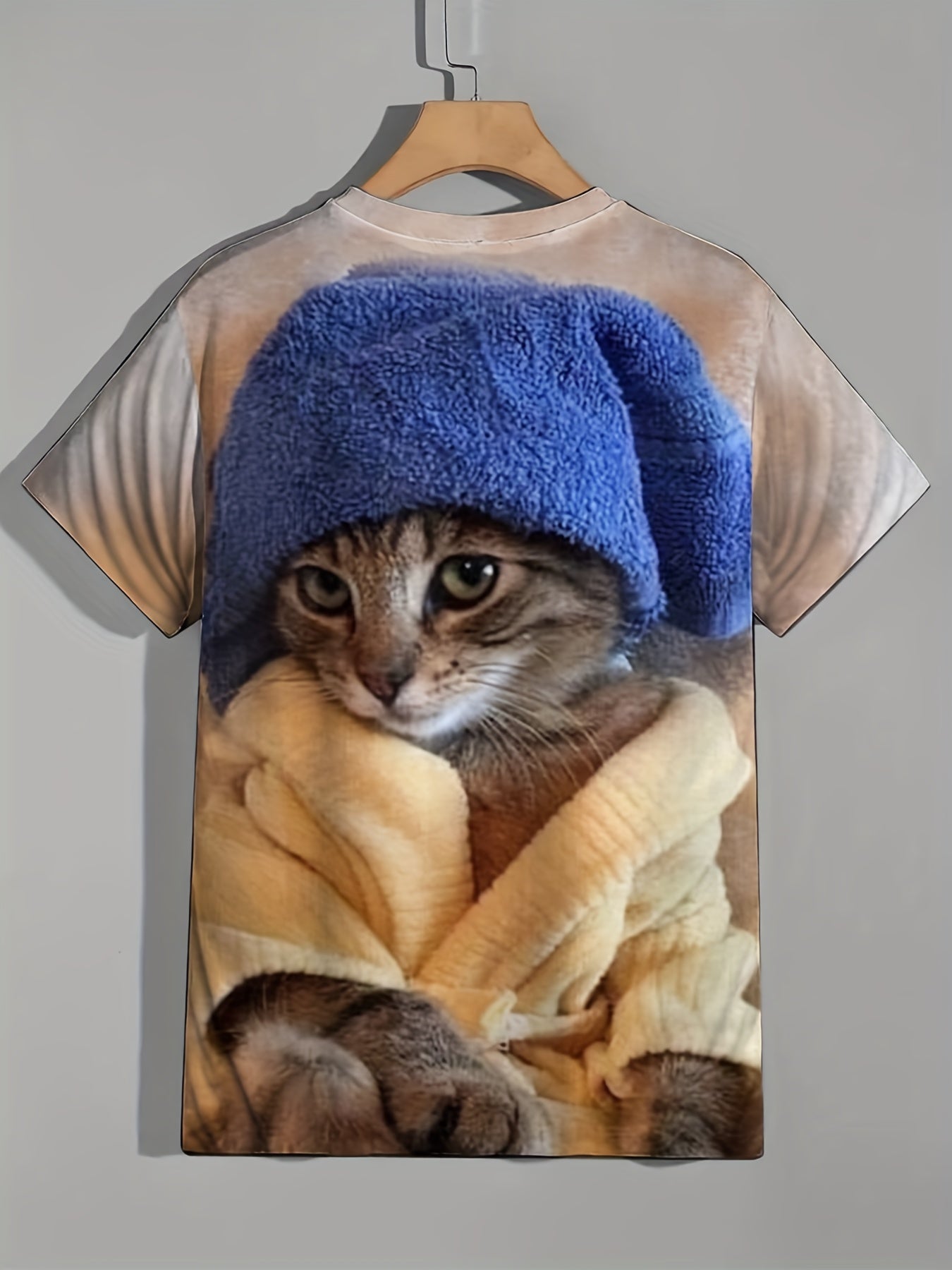 Men's Cat Graphic T-Shirt Active Stretch Breathable Tee
