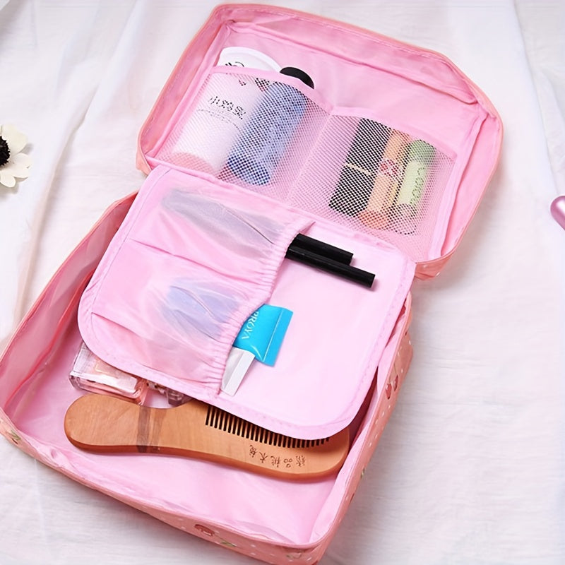 Women's Makeup Storage Bag With Handle Portable Travel Toiletry Cosmetic Bag