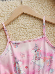 Sweet Girls Unicorn Cami Dress for Summer Party