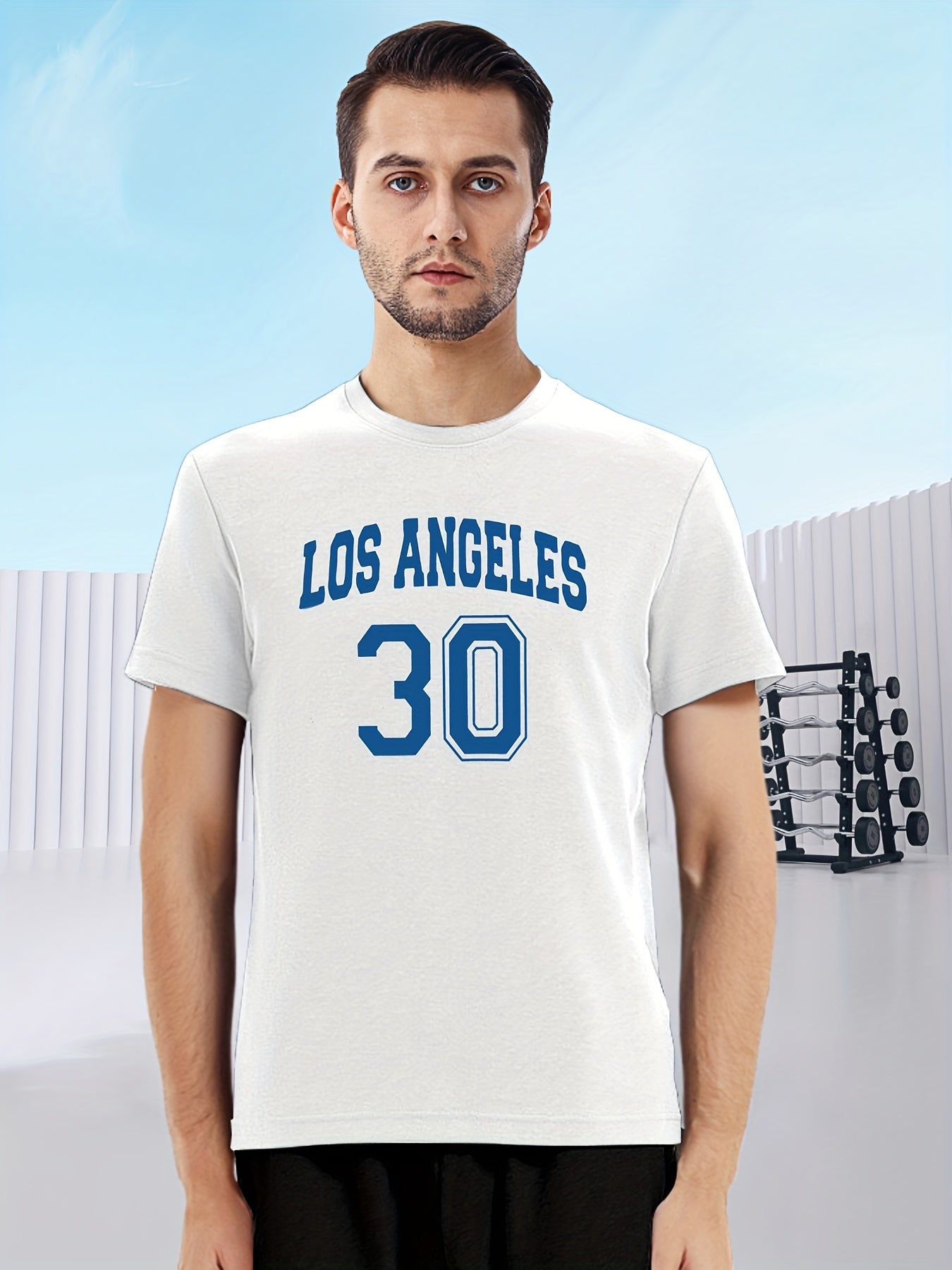 Men's LA 30 Print T-shirt Mid-Stretch Short Sleeve Tee