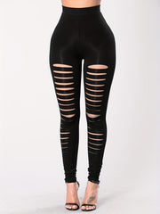 High Waist Ripped Skinny Leggings Casual Stretchy Legging