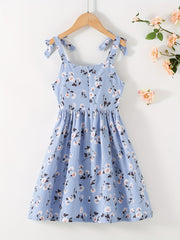 Toddler Girls Cami Floral Dress Pleated Hem Casual Clothes